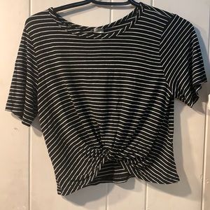 Black and white crop top.